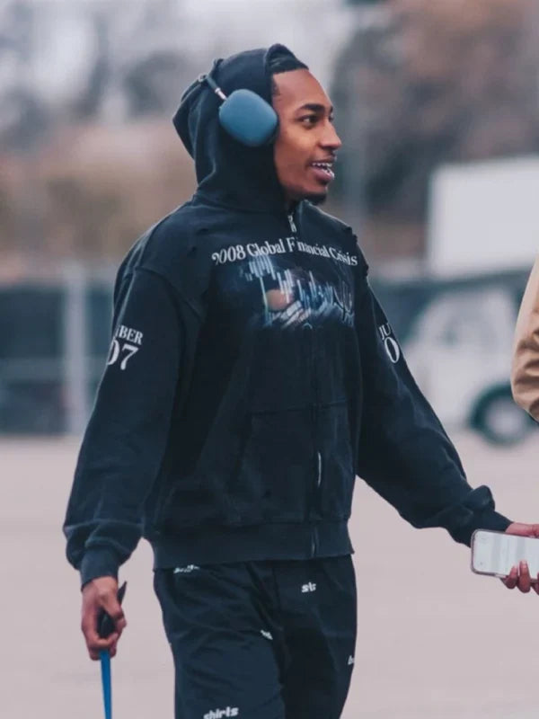 2008 Global Financial Crisis Zip-Up Hoodie Black