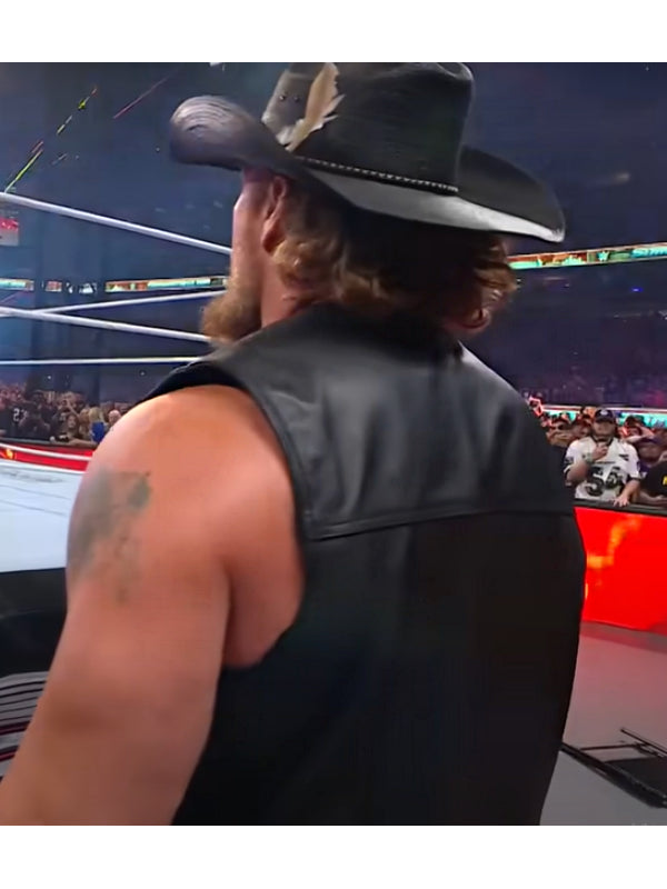 2025 SummerSlam Brock Lesnar Black Leather Vest