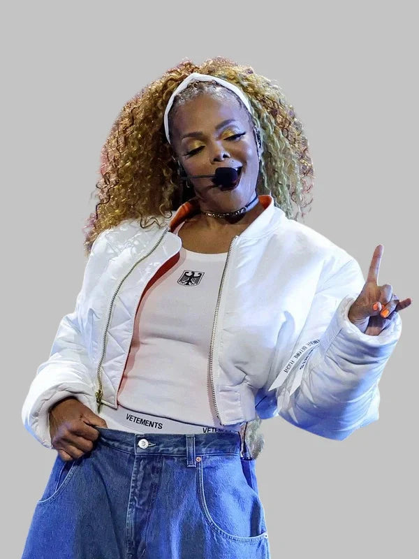 2025 AMA Janet Jackson White Cropped Jacket