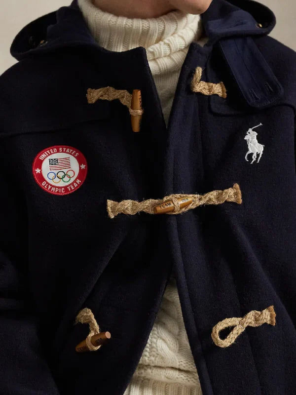 2026 Winter Olympics Polo Ralph Lauren Team USA Flagbearer Duffle Coat Navy