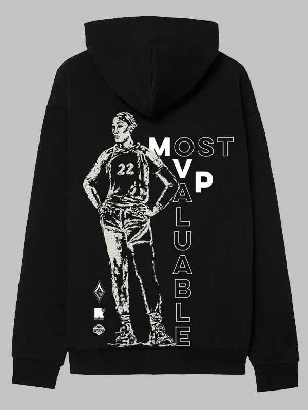 22 MVP Most Valuable A_ja Wilson Hoodie Black