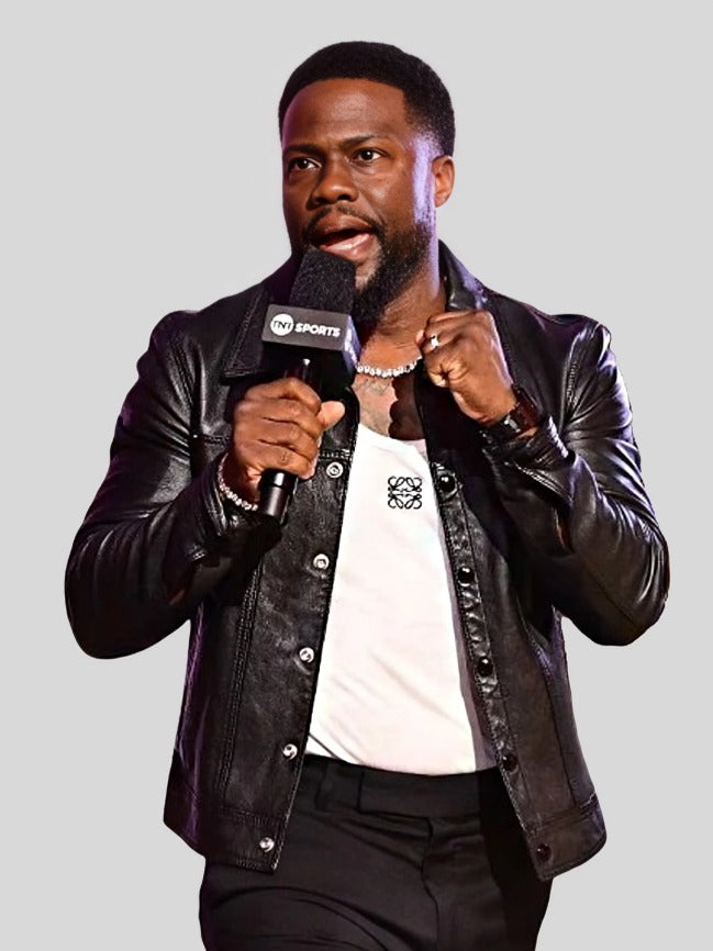 74th NBA All-Star Game Kevin Hart Black Leather Jacket