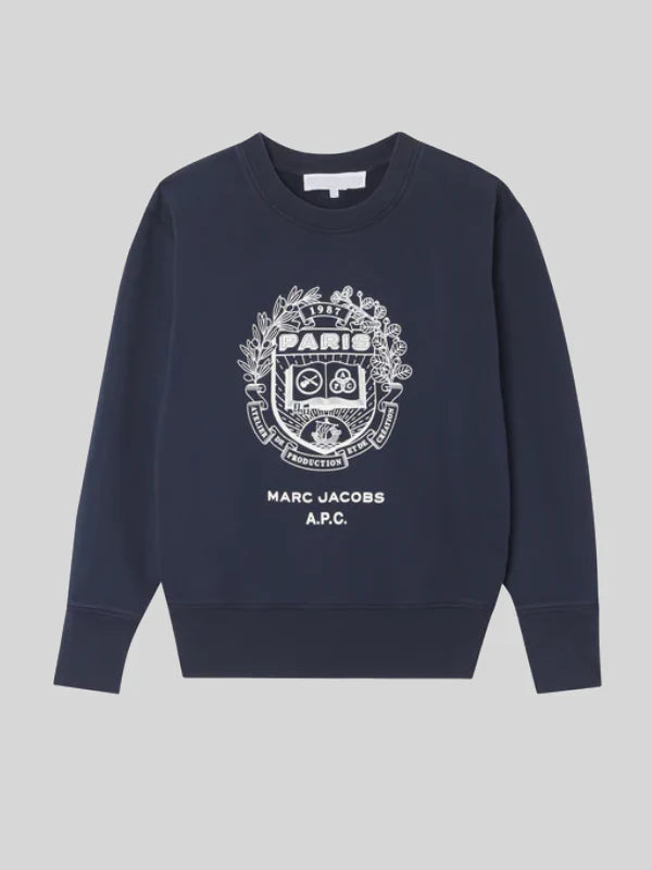 A.P.C.x Marc Jacobs. The Shrunken Paris Crewneck Sweatshirt