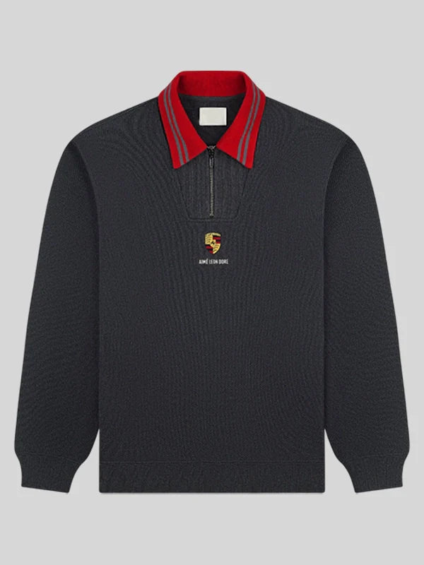ALD x Porsche Jacquard Collar Quarter Zip Pullover