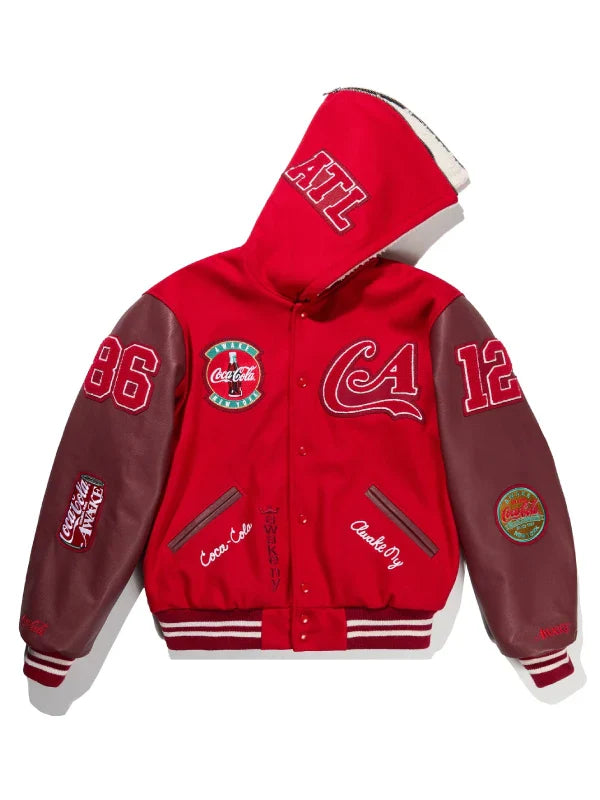 AWAKE NY x Coca-Cola Varsity Jacket Red