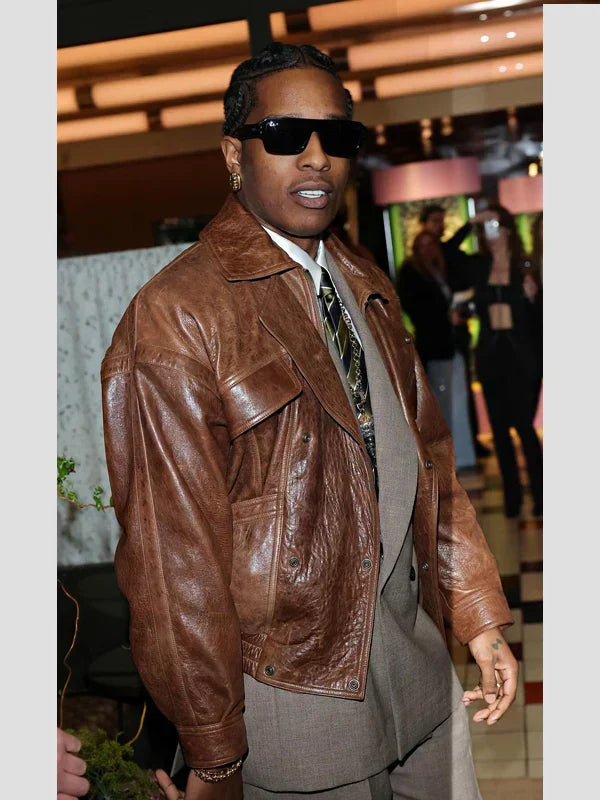 A$AP Rocky Leather Brown Jacket