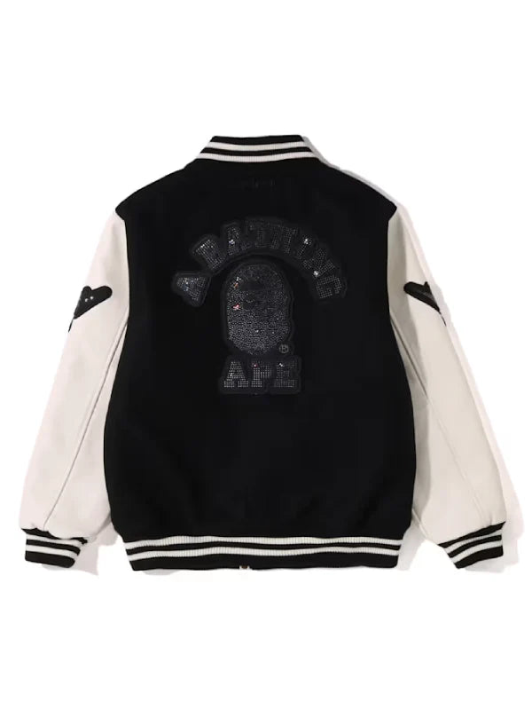 A Bathing Ape x Swarovski Shark Hooded Varsity Jacket