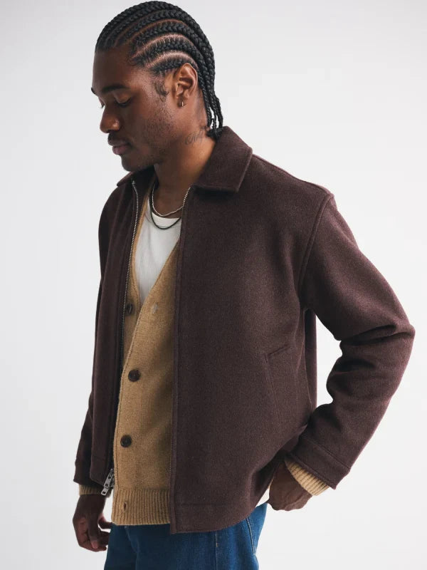 Abercrombie Brown Wool Blend Zip Jacket