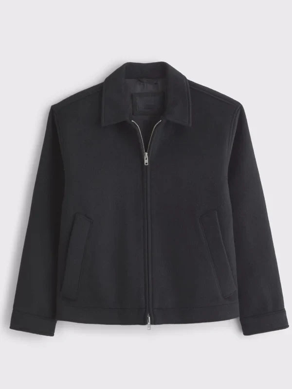 Abercrombie Wool Blend Zip Jacket Black