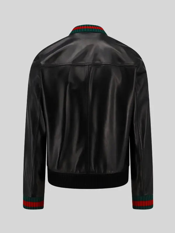 Adam Devine Gucci Black Leather Jacket