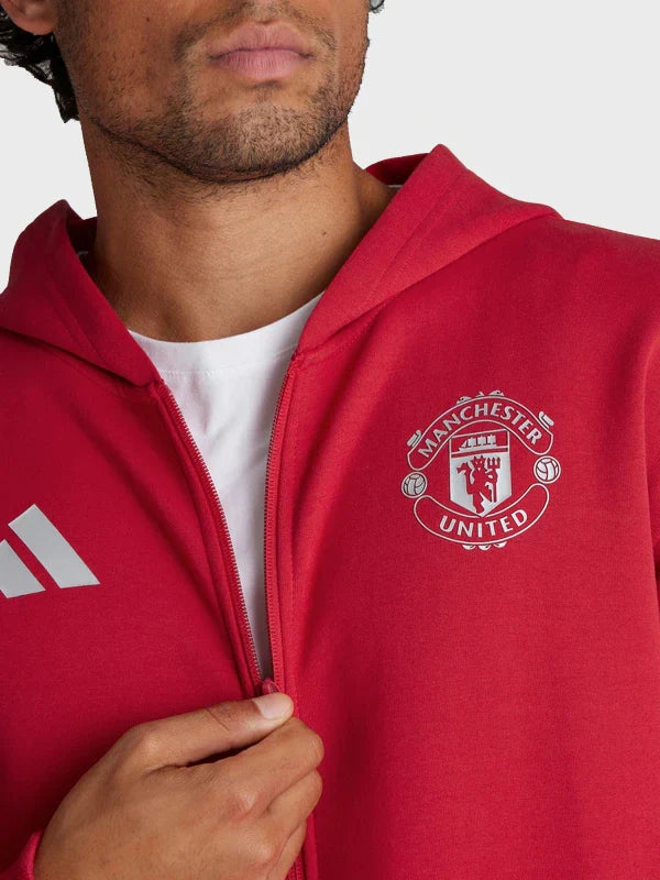 Adidas Man United Mens Anthem Jacket Red