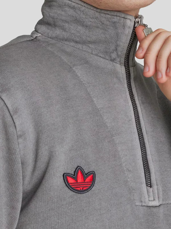 Adidas Manchester United Terrace Icons Half-Zip Top Jacket Grey