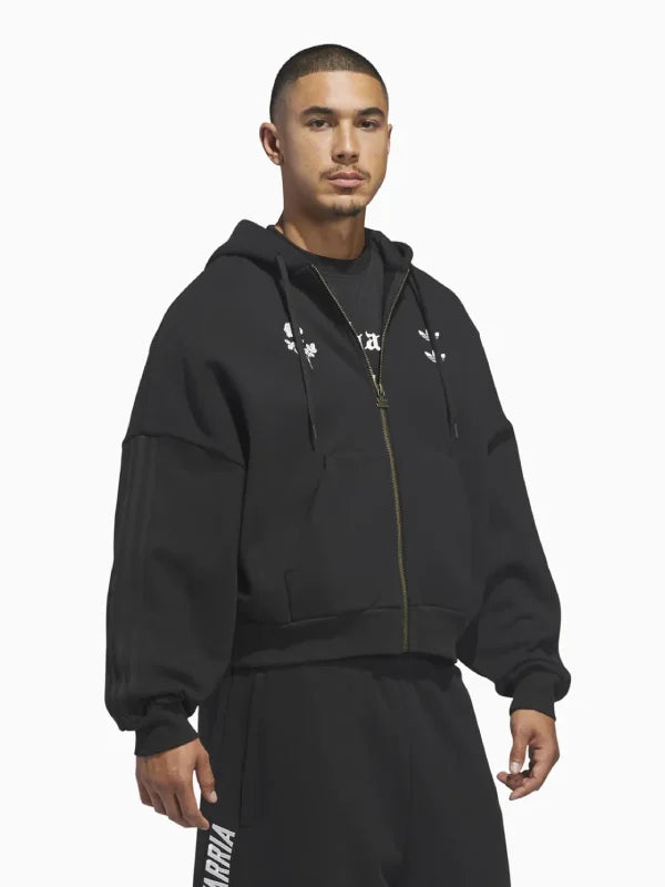 Adidas Originals x Willy Chavarria Men's Zip-Up Sweatshirt Black