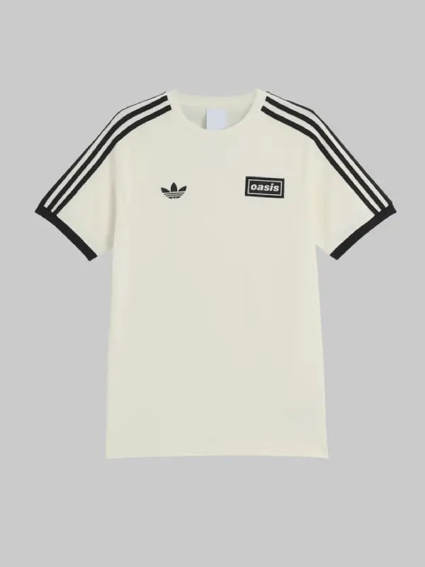 Adidas x Oasis Tour 3-Stripes Tee Cream
