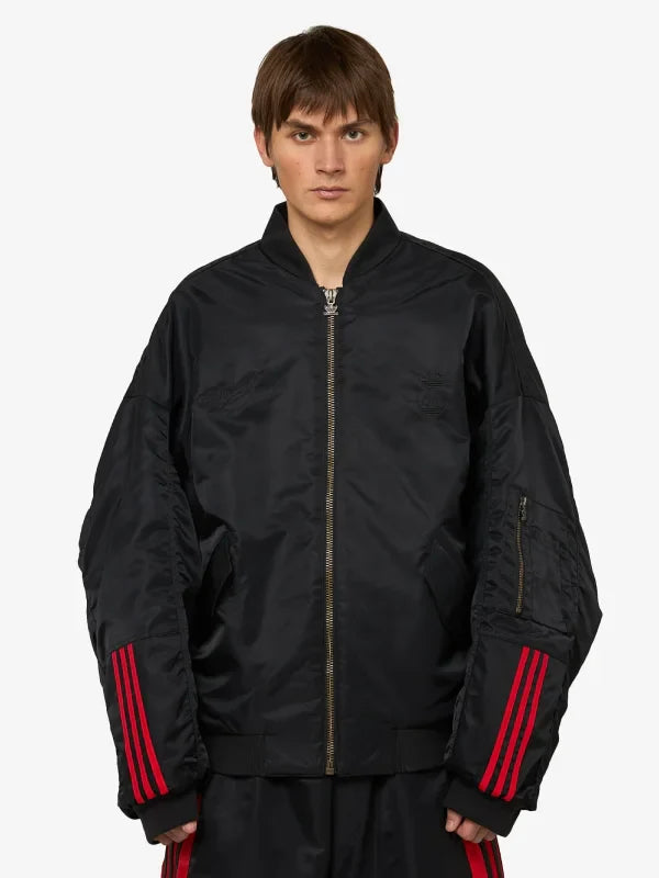 Adidas x Willy Chavarria Satin Bomber Jacket Black