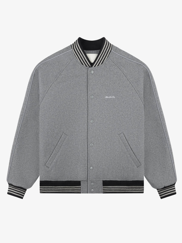 Aime Leon Dore Heritage Wool Varsity Jacket Grey