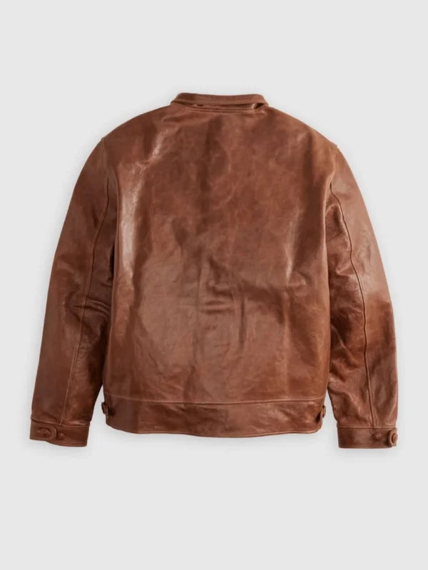 Albert Einstein Levi's Menlo Cossack Leather Jacket