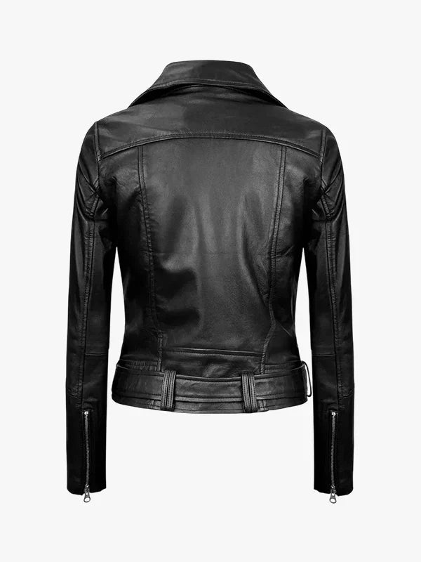 Aldo Womens Asymmetrical Leather Black Jacket
