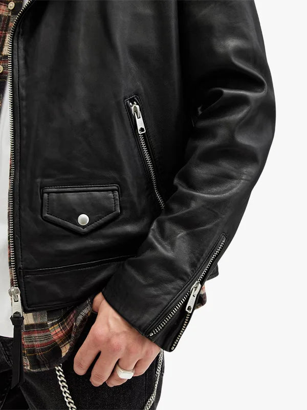 Allsaints Leather Milo Biker Jacket