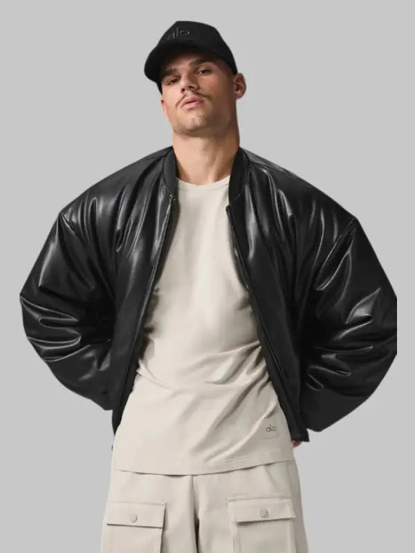 Alo Leather Jacket Black