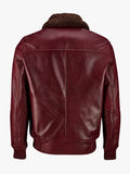 American Bomber Maroon Leather Jacket