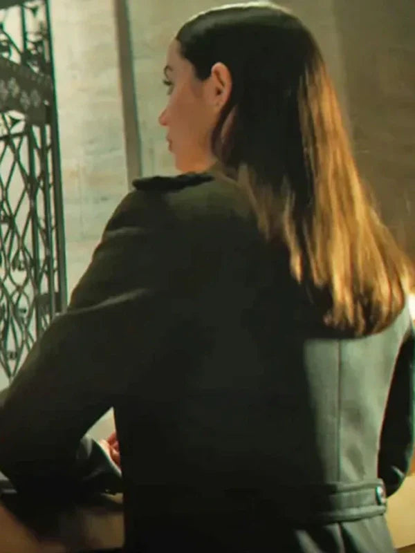 Ana de Armas Ballerina Green Wool Coat
