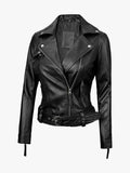 Angela Womens Asymmetrical Leather Jacket
