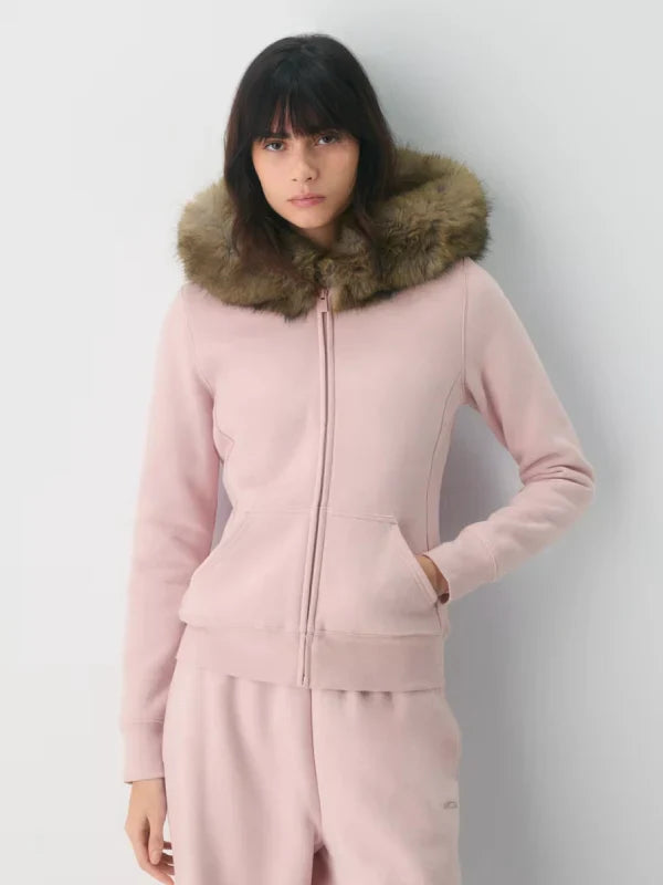 Aritzia Cozy Sweatfleece Snug Pink Zip Hoodie