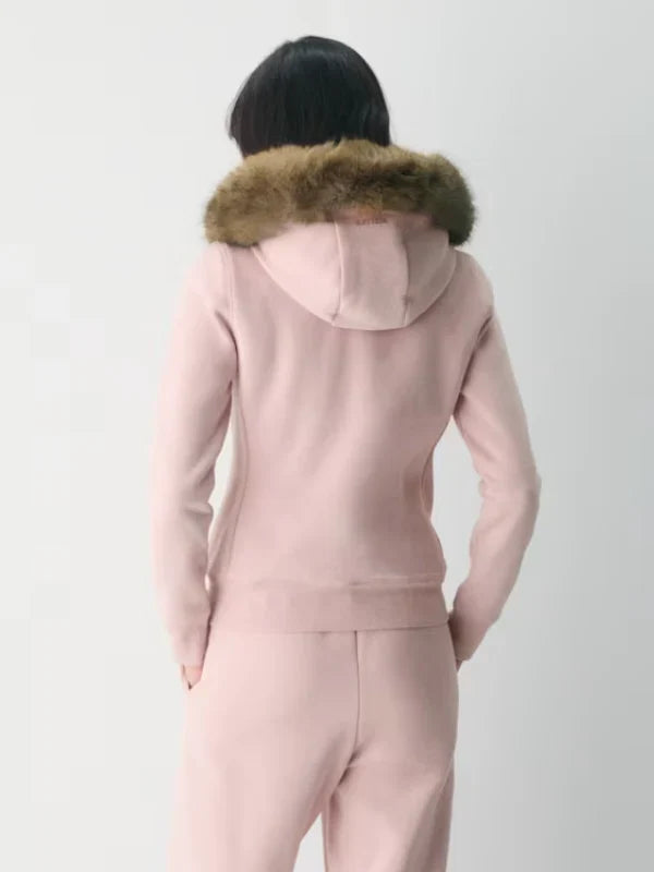 Aritzia Pink Fur Hoodie