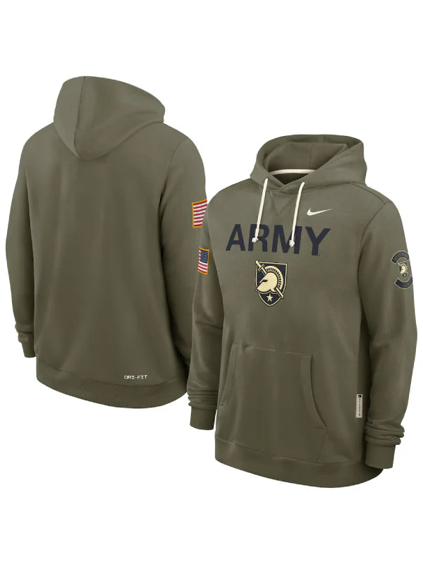Army Black Knights Nike 2025 Military Appreciation Hoodie Olive