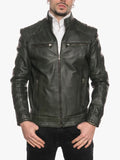 Attila Mens Green Biker Jacket