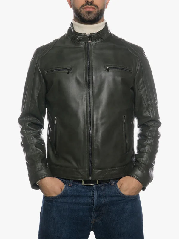 Avatar Men Biker Green Jacket