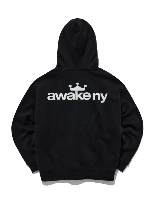 Awake NY Crown Logo Full Zip Hoodie Black