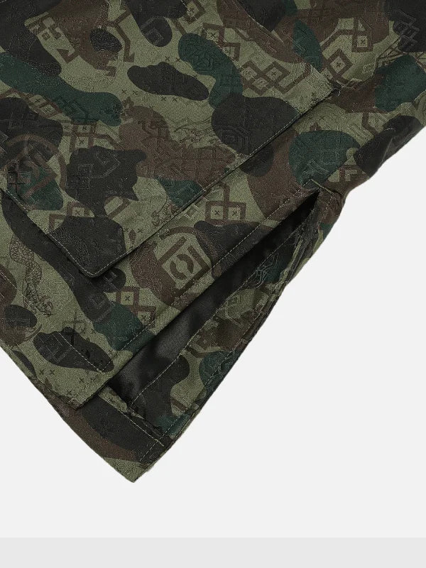 BAPE x CLOT Chinese Silk Padded Green Jacket