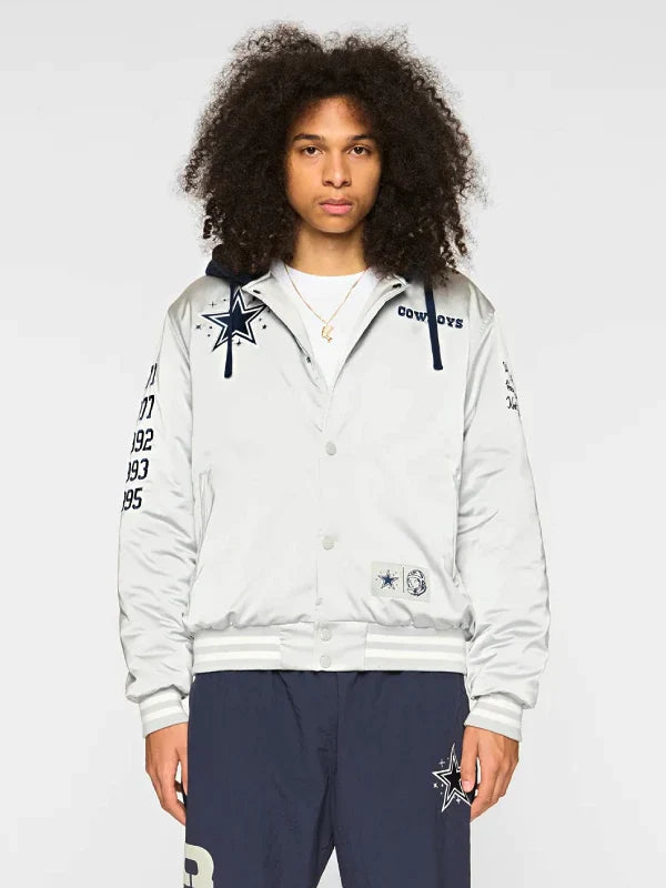 BBC Cowboys Satin Jacket Grey