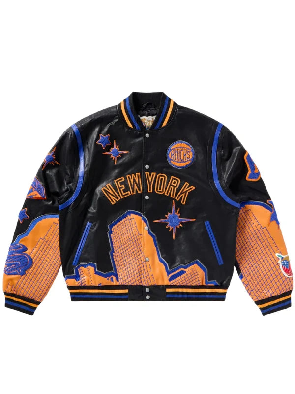 BBC X Jeff Hamilton Knicks Varsity Jacket Black