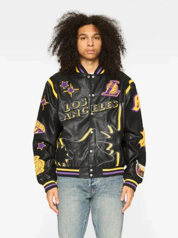 BBC X Jeff Hamilton Lakers Leather Varsity Jacket