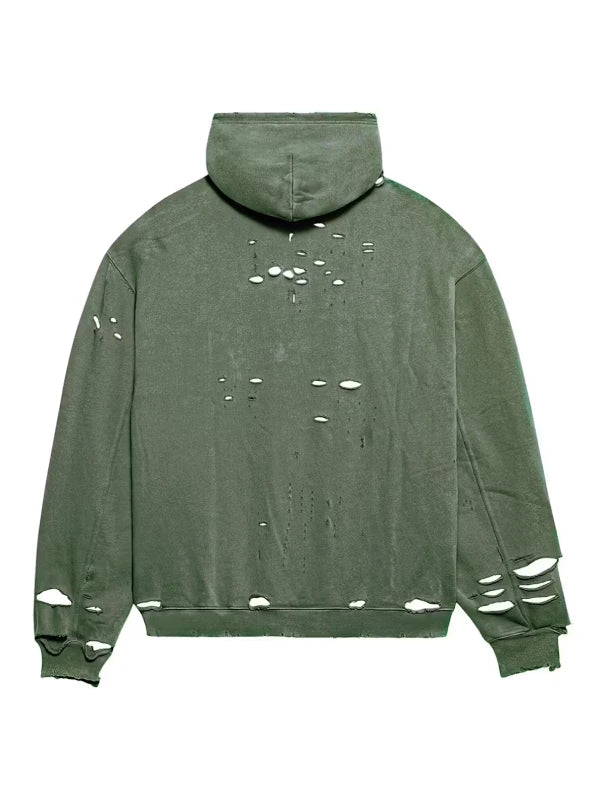 Balenciaga_Destroyed_Ripped Hoodie_Green