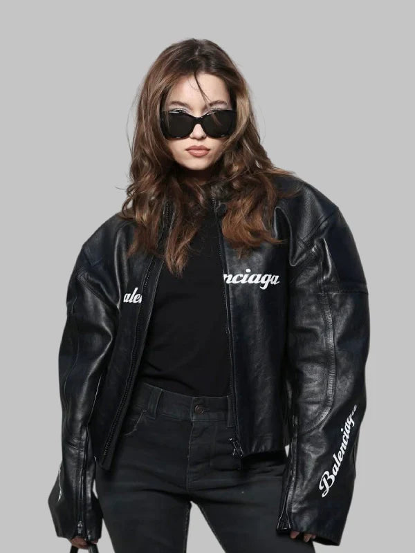 Balenciaga I Automobili Lamborghini Leather Racing Jacket