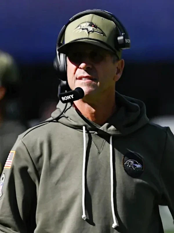 Baltimore Ravens Military Hoodie John Harbaugh