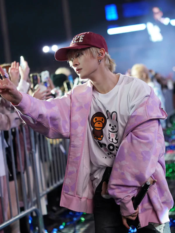 Bape Skz Pink Hoodie