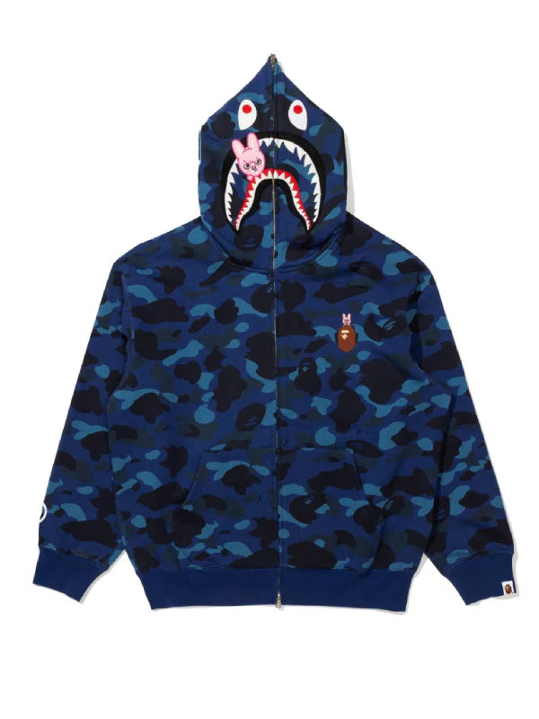 Bape x Skz Shark Full Zip Hoodie Blue