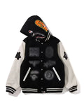 Bape x Swarovski Shark Hooded Varsity Jacket