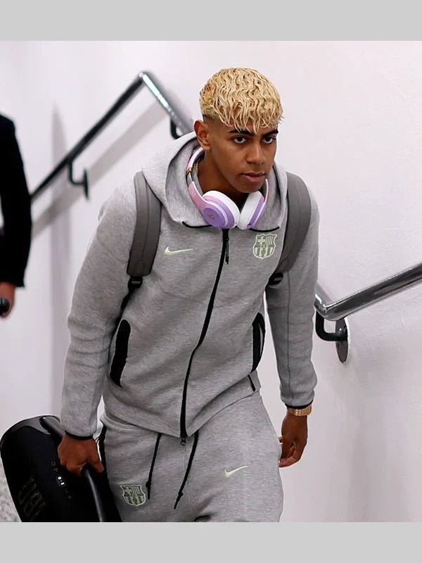 Barca Nike Tech Fleece Hoodie Grey