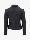 Bari Asymmetrical Black Leather Moto Jacket