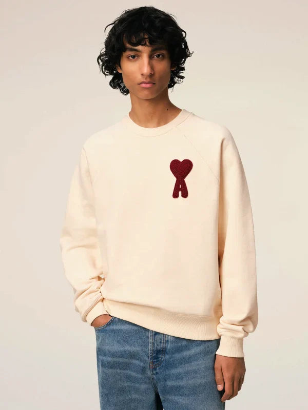 Beige_Cotton_Ami_de_Coeur_Patch_Sweatshirt