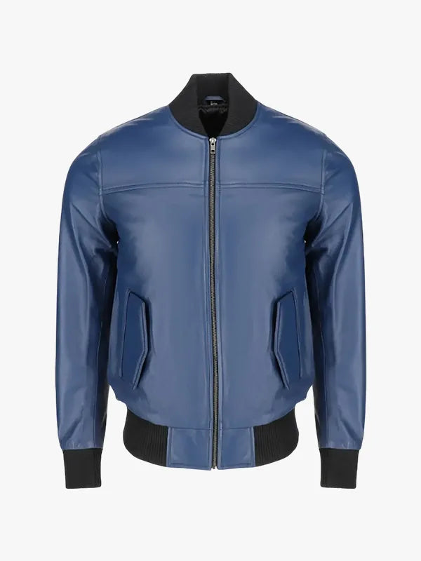 Bert Men’s Classic Fit Blue Bomber Jacket