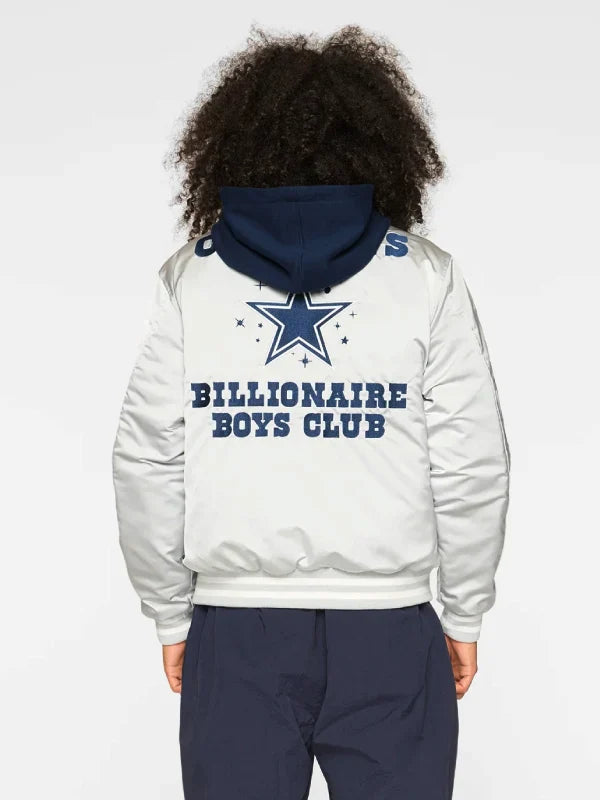 Billionaire Boys Club x Dallas Cowboys Grey Satin Jacket