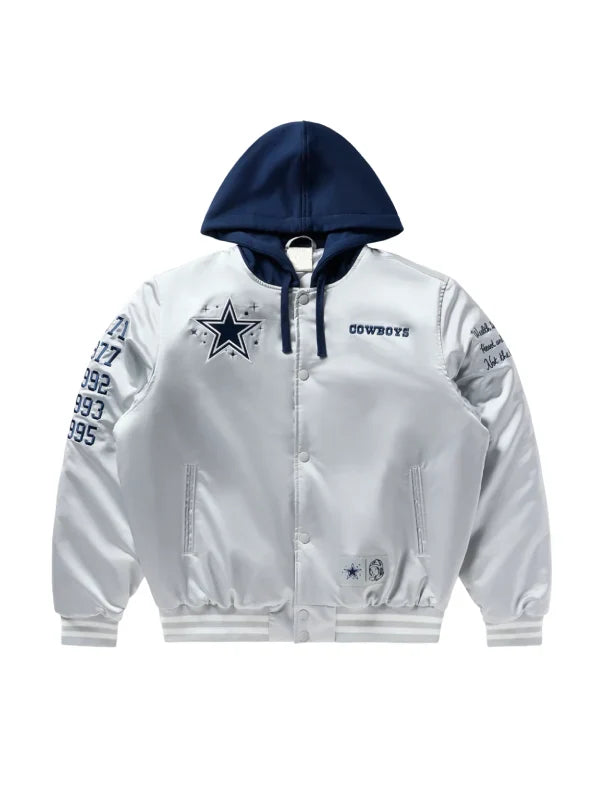 Billionaire Boys Club x Dallas Cowboys Satin Jacket Grey
