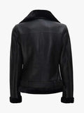 Black Agnes Women's Black Leather Shearling Jacket